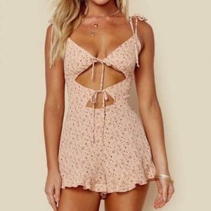 Blue life retro floral romper